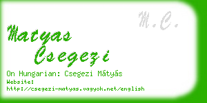 matyas csegezi business card